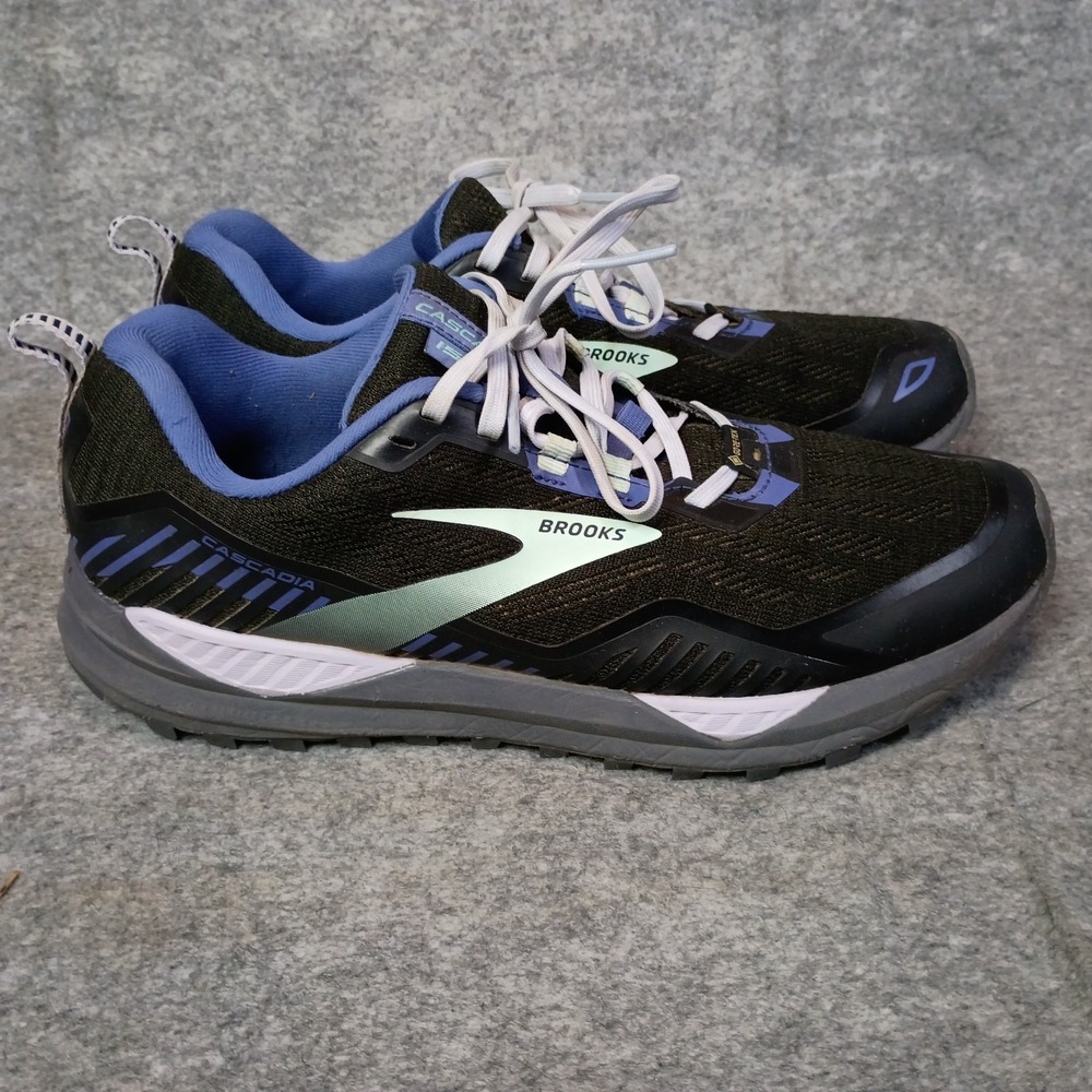 Brooks Women's 10.5 Cascadia 15 GTX Black Marlin Trail Running Waterproof Shoes - Picture 2 of 12